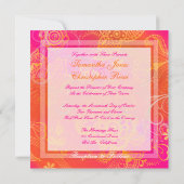 PixDezinesオレンジフローラレース 招待状 (裏面)