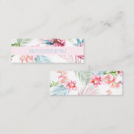 PixDezinesオーキッドアイルウォータカラーくもの巣RSVP スキニー名刺 (正面/裏面)