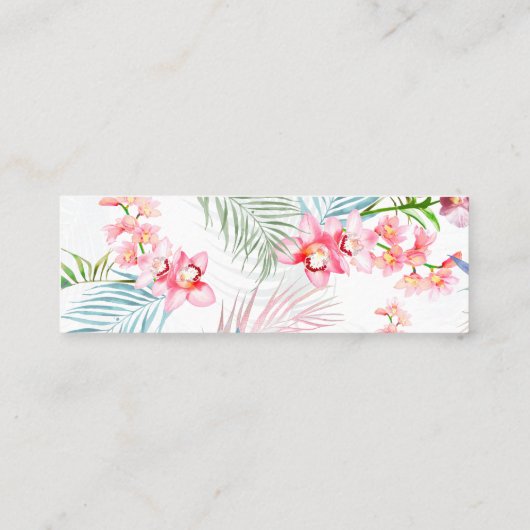 PixDezinesオーキッドアイルウォータカラーくもの巣RSVP スキニー名刺 (裏面)