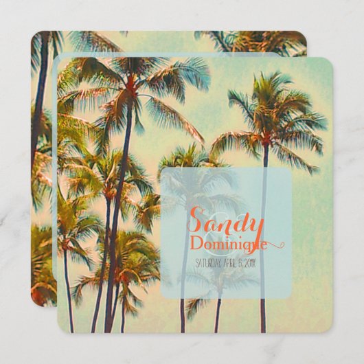 PixDezinesカイルアベイ/トロピカルズ結婚ズ 招待状 (正面/裏面)