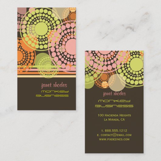 PixDezinesカスタマイズ可能なレトロドット 名刺 (正面/裏面)