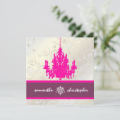 PixDezinesカップケーキが渦巻き+シャンデリア 招待状 (スタンド正面)