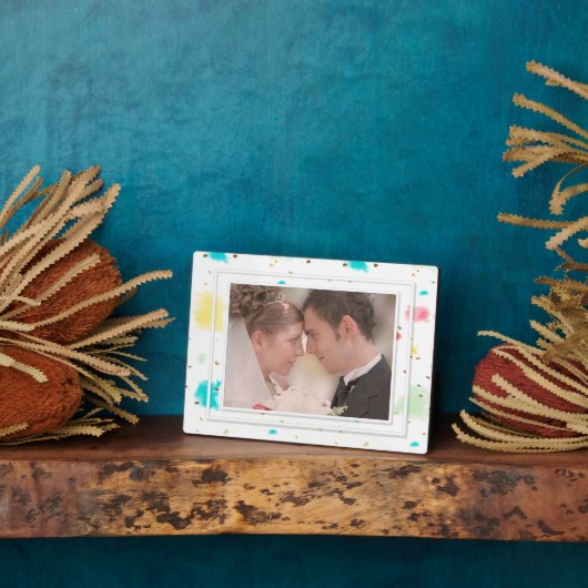 PixDezinesカップケーキの振りかけ/フェイク金ゴールド フォトプラーク (側面)