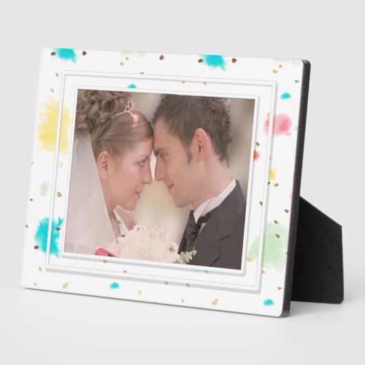 PixDezinesカップケーキの振りかけ/フェイク金ゴールド フォトプラーク (側面)