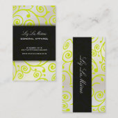 PixDezinesカップケーキの渦巻き旋回+グリーンペリドット 名刺 (正面/裏面)