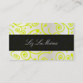 PixDezinesカップケーキの渦巻き旋回+グリーンペリドット 名刺 (裏面)