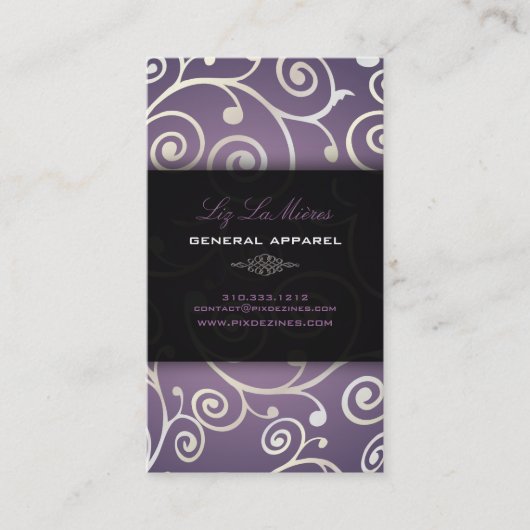 PixDezinesカップケーキの渦巻き旋回+ lavandre 名刺 (正面)