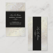 PixDezinesカップケーキの渦巻き+真珠のような白 名刺 (正面/裏面)