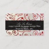 PixDezinesカップケーキの渦巻き+真珠のような白 名刺 (裏面)