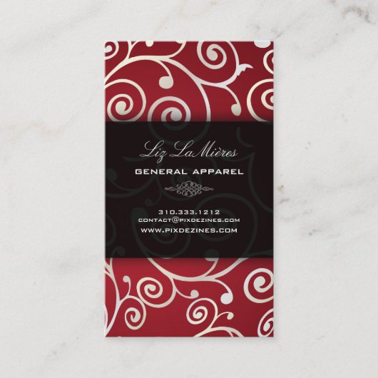 PixDezinesカップケーキの渦巻き+真珠のような白 名刺 (正面)