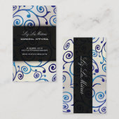 PixDezinesカップケーキ渦巻き+ブルーサファイア 名刺 (正面/裏面)