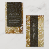 PixDezinesカップケーキ渦巻き+黄金 名刺 (正面/裏面)