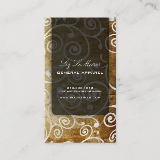 PixDezinesカップケーキ渦巻き+黄金 名刺 (正面)