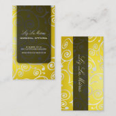 PixDezinesカップケーキ渦巻き+黄金 名刺 (正面/裏面)