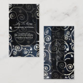 PixDezinesカップケーキ渦巻き+黄金 名刺 (正面/裏面)