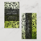 PixDezinesカップケーキ渦巻き+ emerald green 名刺 (正面/裏面)
