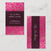 PixDezinesカップケーキ渦+ホットピンク 名刺 (正面/裏面)