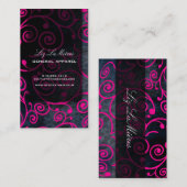 PixDezinesカップケーキ渦+ホットピンク 名刺 (正面/裏面)