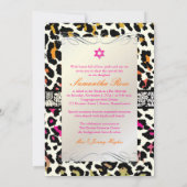 PixDezinesカラフルレオパード印刷/バルミツワー 招待状 (裏面)