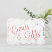 PixDezinesカード+ギフト大理石+バラ金ゴールド/テーブルサイン 招待状 (スタンド正面)