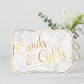 PixDezinesカード+ギフト大理石+フェイク金ゴールド/テーブル記号 (スタンド正面)