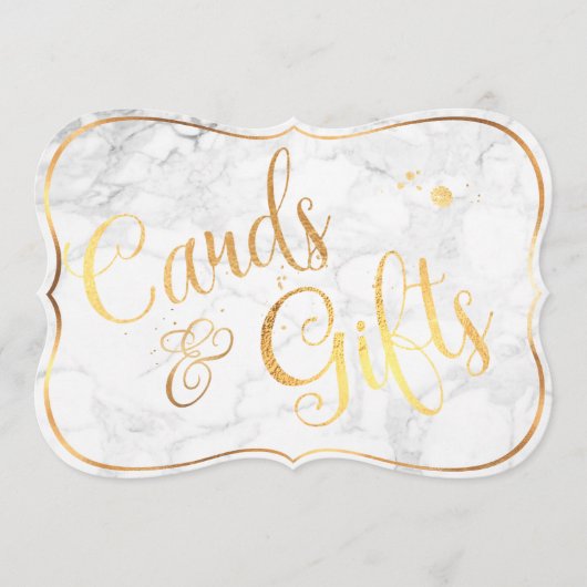 PixDezinesカード+ギフト大理石+フェイク金ゴールド/テーブル記号 (正面)
