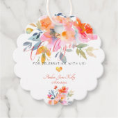 PixDezinesガーデンバラ水彩サンキュー フェイバータグ (正面)