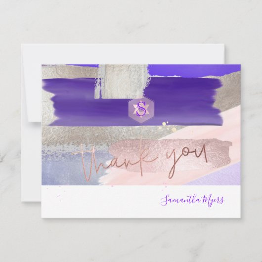 PixDezinesガーデンバラ✡(ユダヤ教の)バル・ミツバーありがとう✡カード 出欠カード (正面)