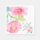 PixDezinesガーデンバラ、赤面ピンク(ユダヤ教の)バル・ミツバー スタンダードカクテルナプキン (正面)