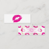 PixDezinesキスのホットピンクの唇 スキニー名刺 (正面/裏面)