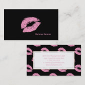 PixDezinesキス粉末ピンクリップ 名刺 (正面/裏面)