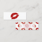 PixDezinesキス、キス赤い唇 スキニー名刺 (正面/裏面)