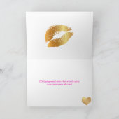 PixDezinesキス、キス、フェイク金ゴールドLips/DIYメッセージ シーズンカード (内部)