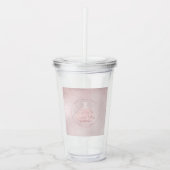 PixDezinesキンセアニェラグリッター赤面ピンクガウン アクリルタンブラー (正面)