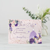 PixDezinesキンセアニェラダスティパープルドレスインビタット 招待状 (スタンド正面)