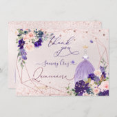 PixDezinesキンセアニェラダスティパープルドレスインビタティ 招待状 (正面/裏面)