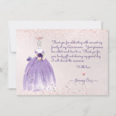 PixDezinesキンセアニェラダスティパープルドレスインビタティ 招待状 (裏面)