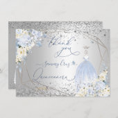 PixDezinesキンセアニェラダスティブルードレスサンキュー 招待状 (正面/裏面)