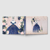 PixDezinesキンセアニェラネイビーバラ金ゴールドH2花 ゲストブック (全面)