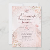 PixDezinesキンセアニェラバラ金ゴールドグリッターガウン 招待状 (裏面)