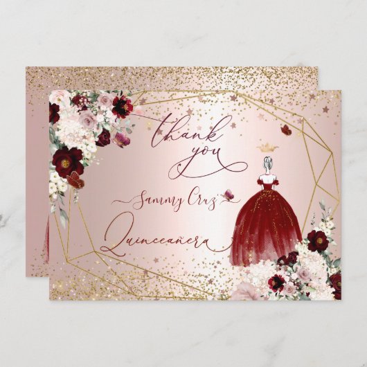 PixDezinesキンセアニェラブルゴーニュガウン 招待状 (正面/裏面)