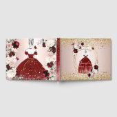 PixDezinesキンセアニェラH2花バーガンディドレス ゲストブック (全面)