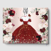 PixDezinesキンセアニェラH2花バーガンディドレス ゲストブック (裏面)