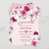 PixDezinesキンセアニラ/暗いさくらんぼの花 招待状 (正面/裏面)