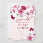 PixDezinesキンセアニラ/暗いさくらんぼの花 招待状 (正面)