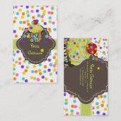 PixDezinesキーライムスワークルカップケーキ+散水 名刺 (正面/裏面)