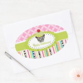 PixDezinesキーライムスワールのカップケーキ/DIYカラー 楕円形シール (封筒)