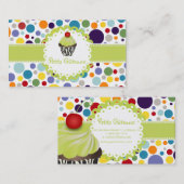 PixDezinesキーライムスワールカップケーキ+バブルガム 名刺 (正面/裏面)