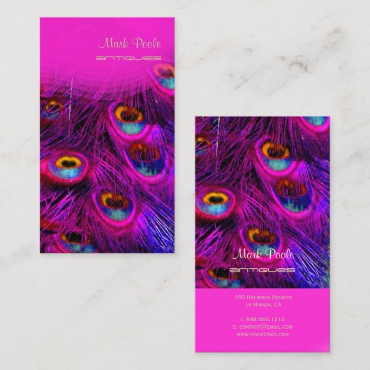 PixDezinesクジャクの羽 名刺 (正面/裏面)