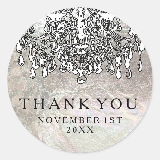 PixDezinesクリスタルシャンデリアフェイク/銀箔 ラウンドシール (正面)